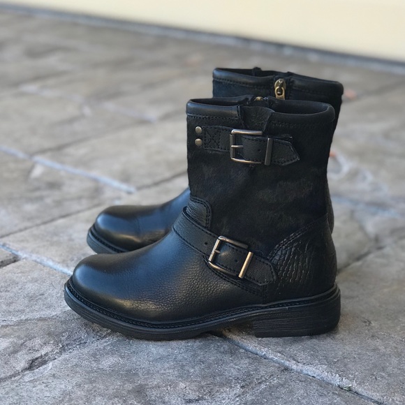 Black Snake Print Leather Buckle Biker Ankle Boots - Picture 2 of 6